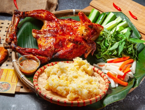 gà nướng muối ớt da giòn